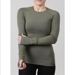 ROKWOLF LONG SLEEVE ACTIVEWEAR TOP Olive Green